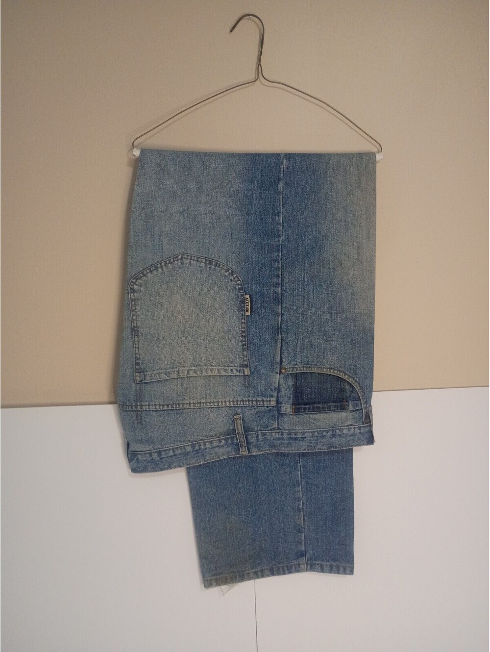 Attitude Light Blue Straight Leg Jeans with Dark Blue Back P